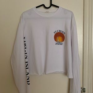 Brandy Melville white cropped long sleeve